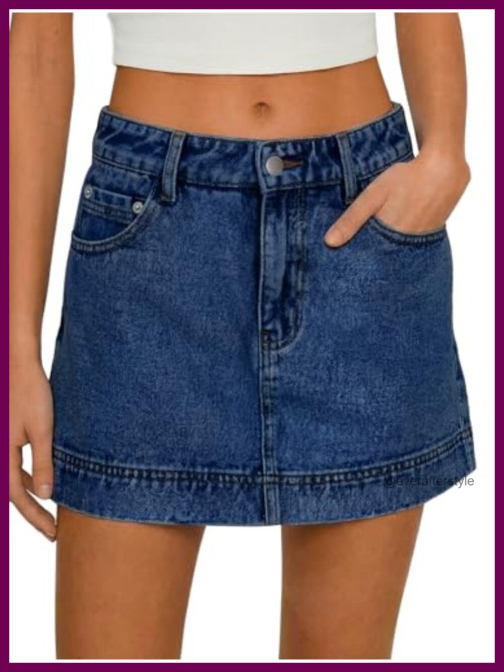 High Waisted A-Line Denim Skort Stretchy Soft Casual Summer Mini